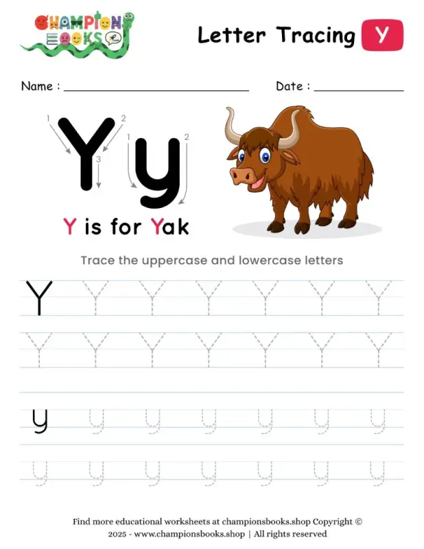 Tracing the Letter Y