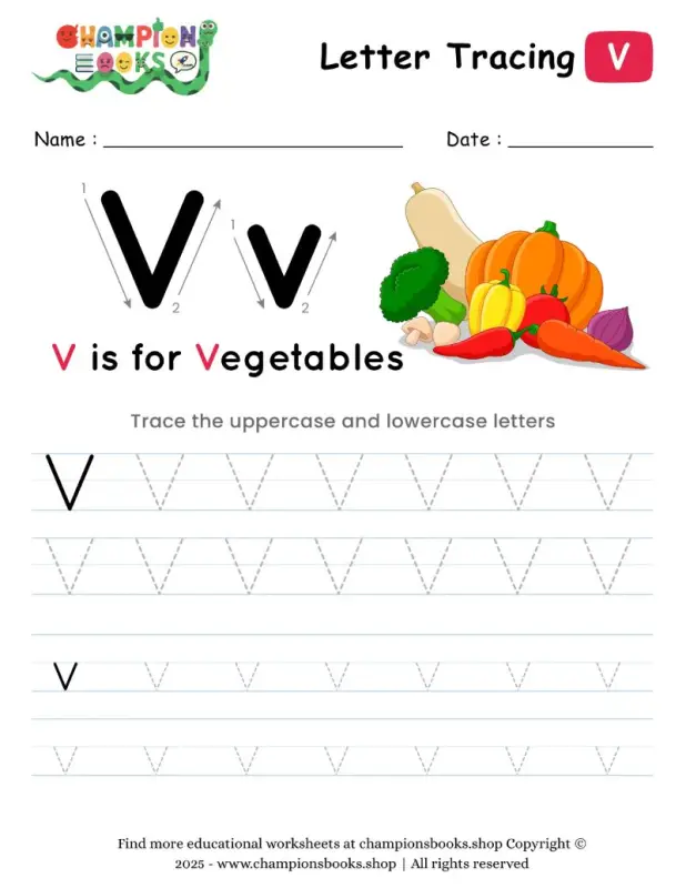 Tracing the Letter V