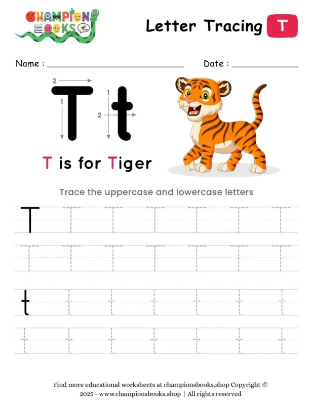 Tracing the Letter T