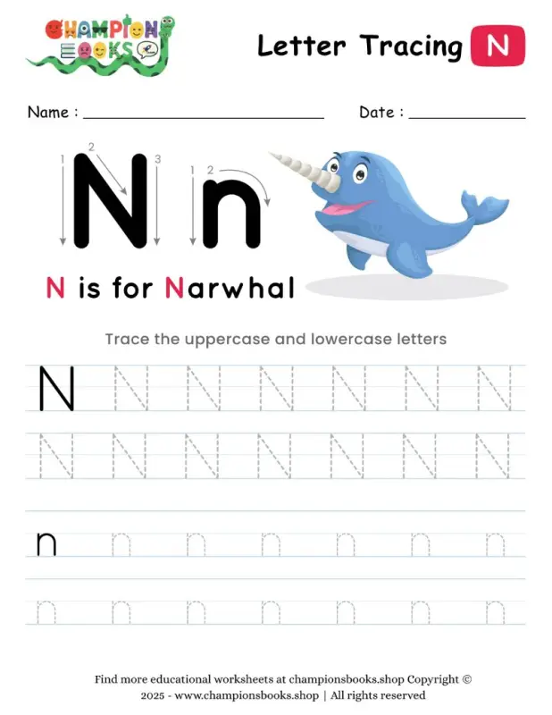 Tracing the Letter N