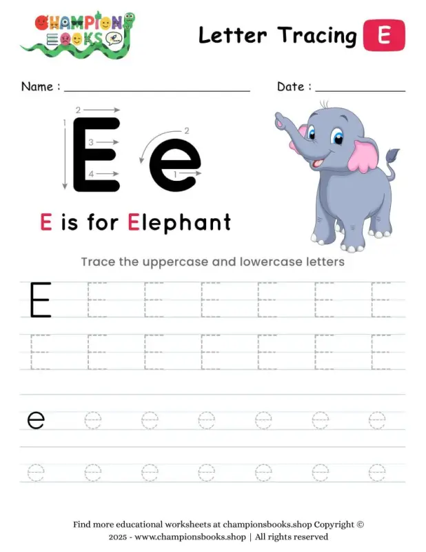 Tracing the Letter E