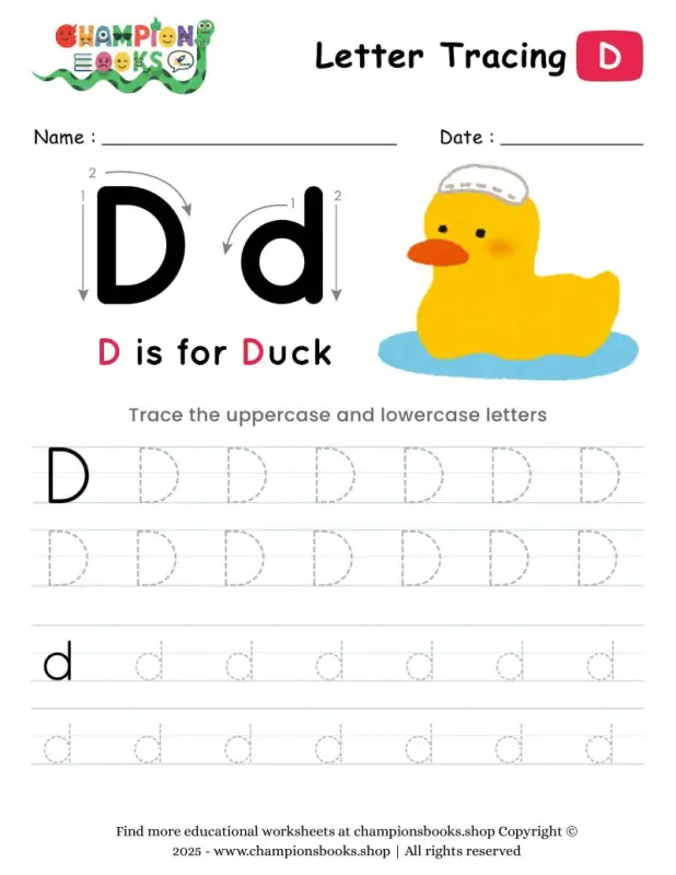Tracing the Letter D