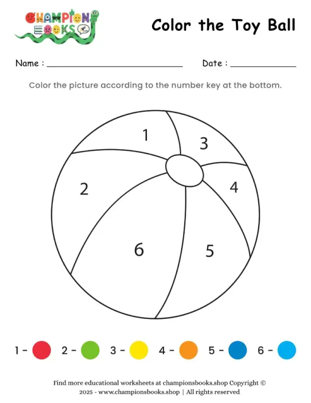 Color the Ball Worksheet