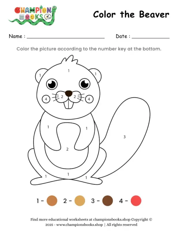 Color the Beaver Worksheet