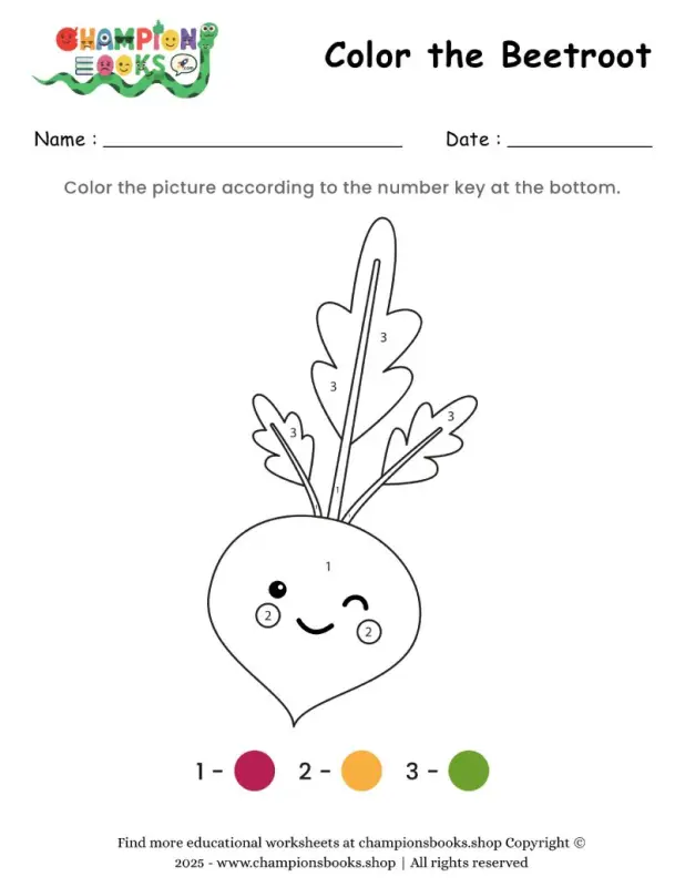 Color the Beetroot Worksheet