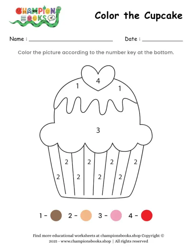 Color the Cupcake Worksheet