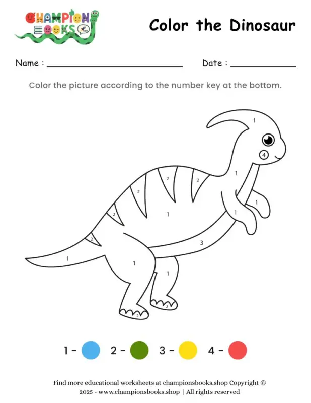 Color the Dinosaur Worksheet