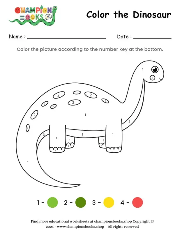 Color the Dinosaur Worksheet 3