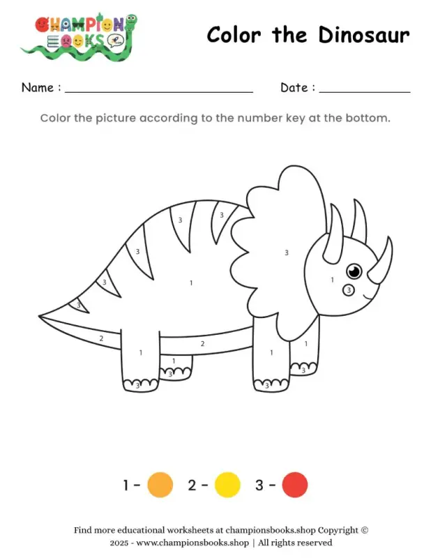 Color the Dinosaur Worksheet 4
