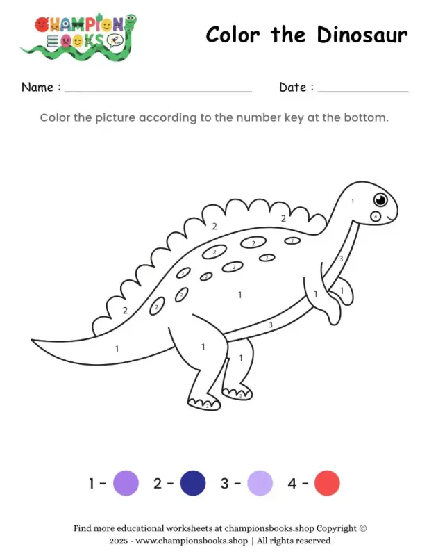 Color the Dinosaur Worksheet 5