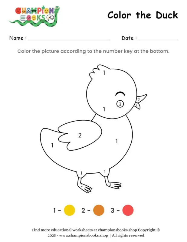 Color the Duck Worksheet