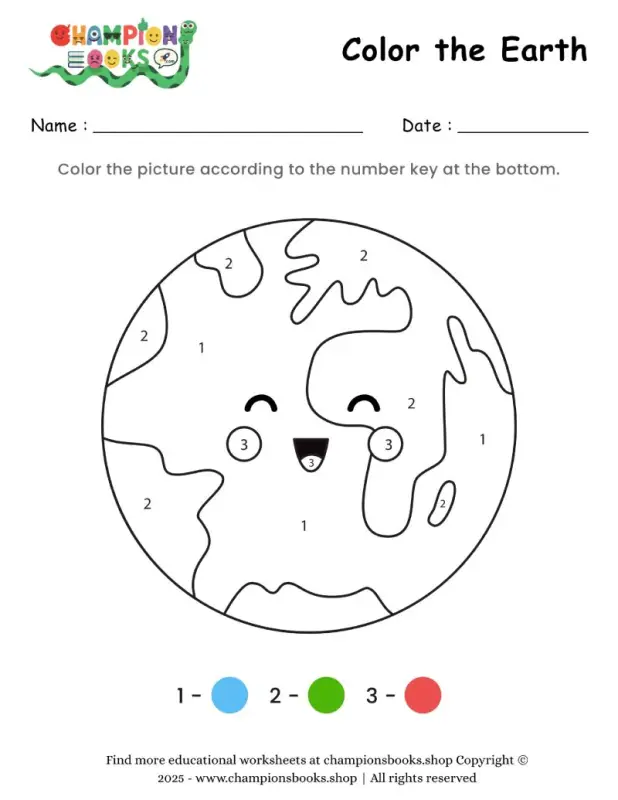 Color the Earth Worksheet