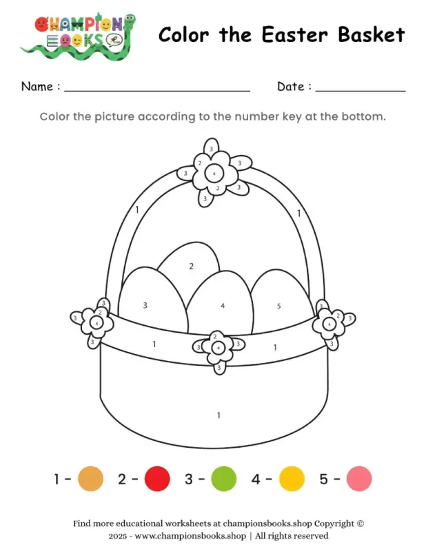 Color the Easter Basket Worksheet