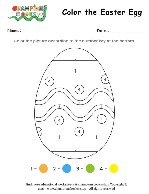 Color the Easter Egg Worksheet