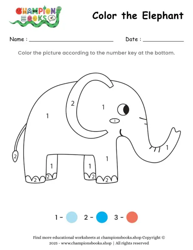 Color the Elephant Worksheet