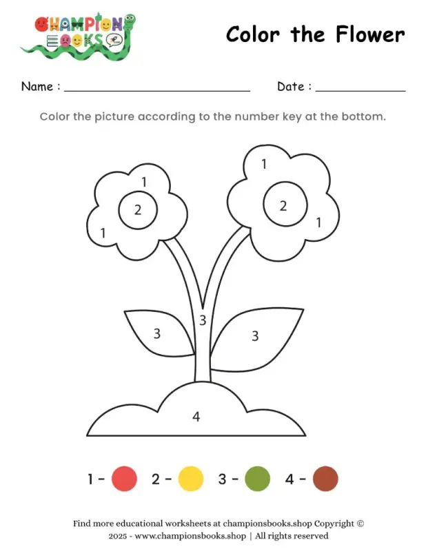 Color the Flower Worksheet