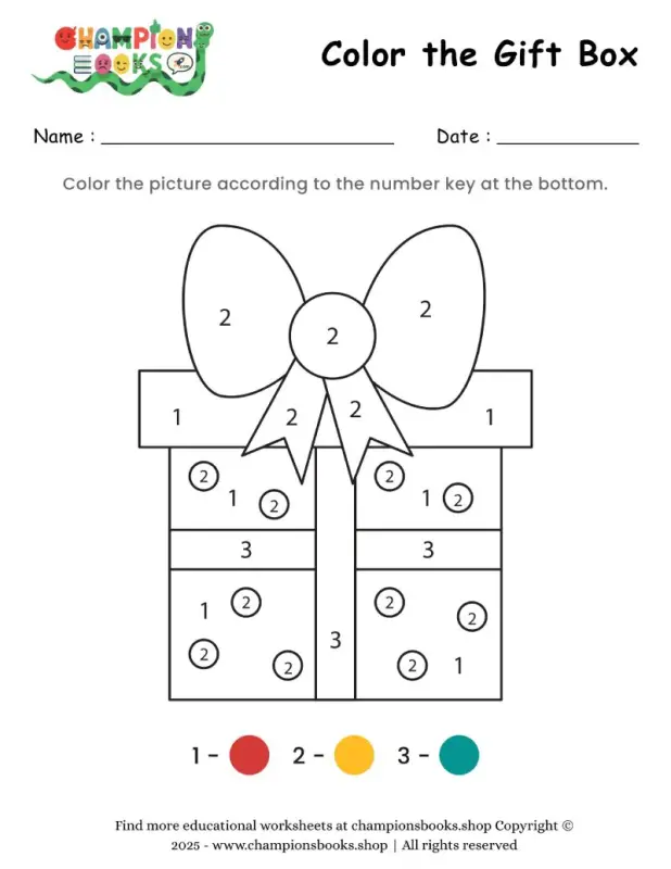 Color the Gift Box Worksheet