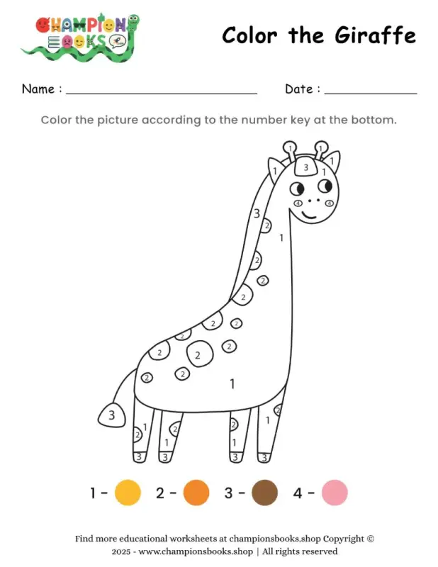 Color the Giraffe Worksheet