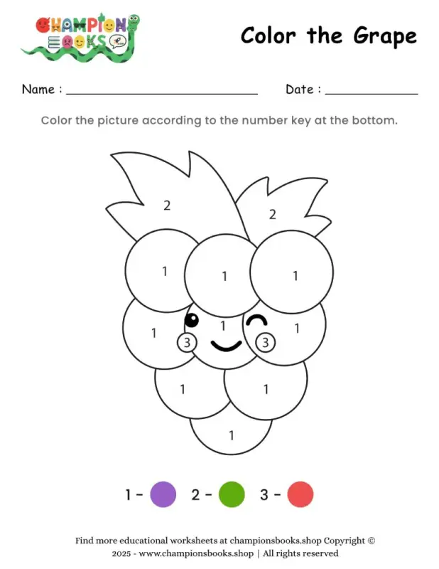 Color the Grapes Worksheet