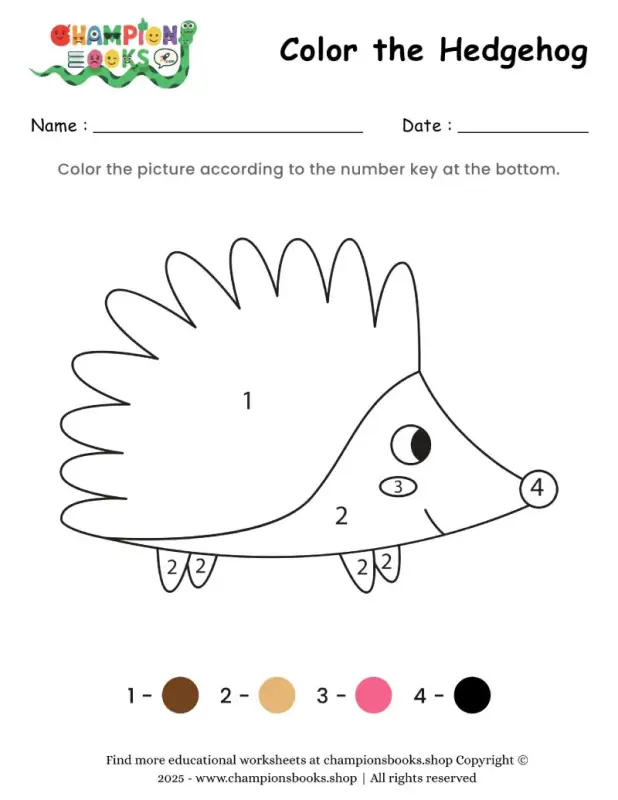 Color the Hedgehog Worksheet