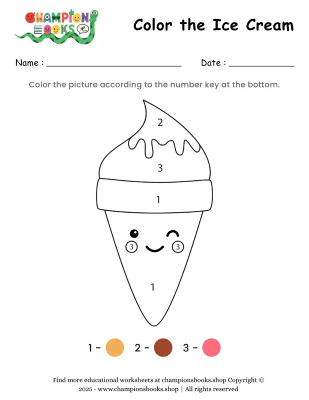 Color the Ice Cream Worksheet