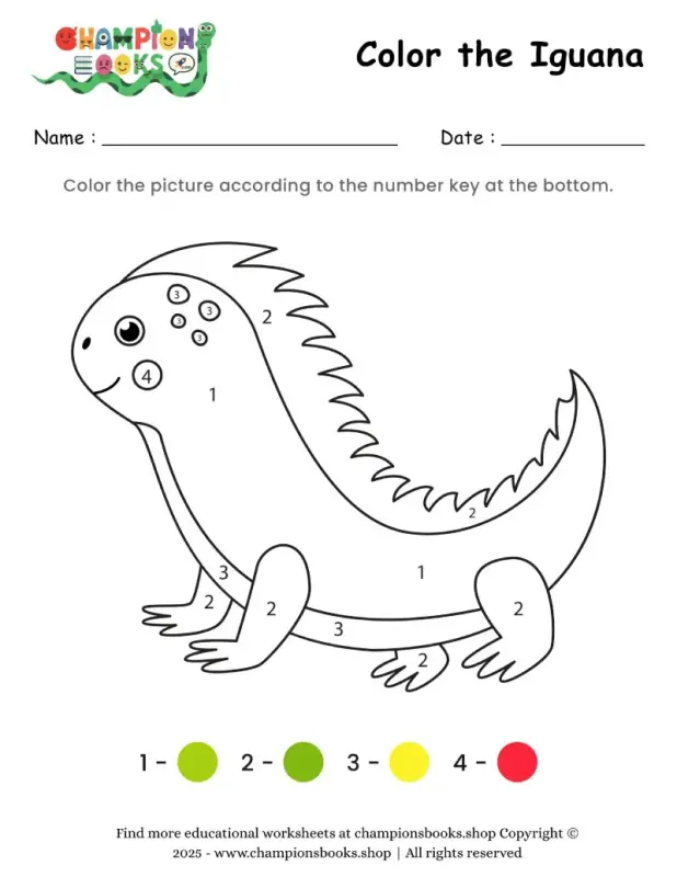 Color the Iguana Worksheet