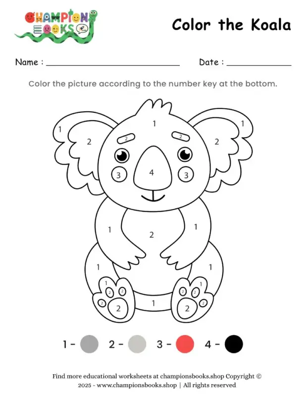 Color the Koala Worksheet