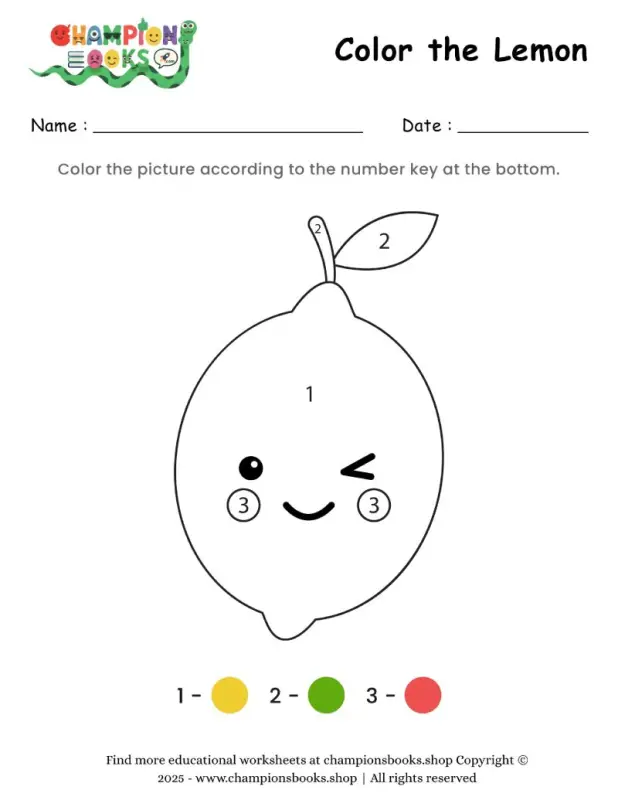 Color the Lemon Worksheet