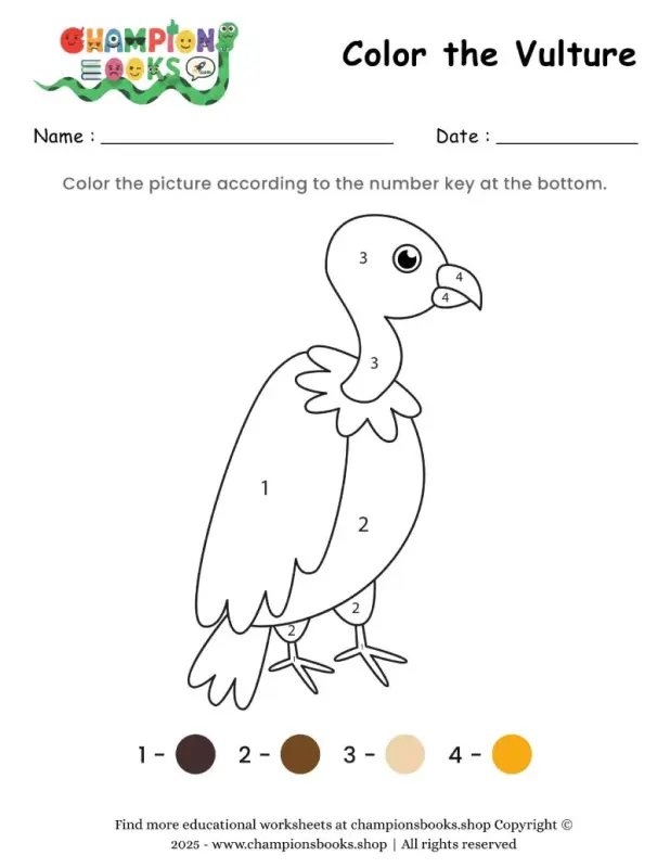 Color the Vulture Worksheet