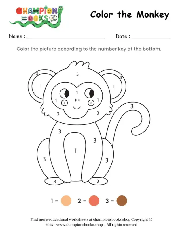 Color the Monkey Worksheet
