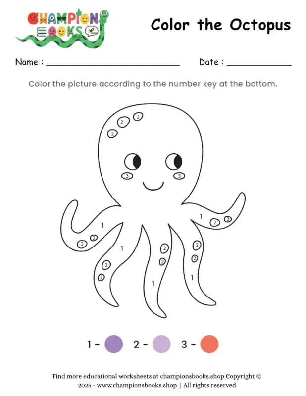 Color the Octopus Worksheet