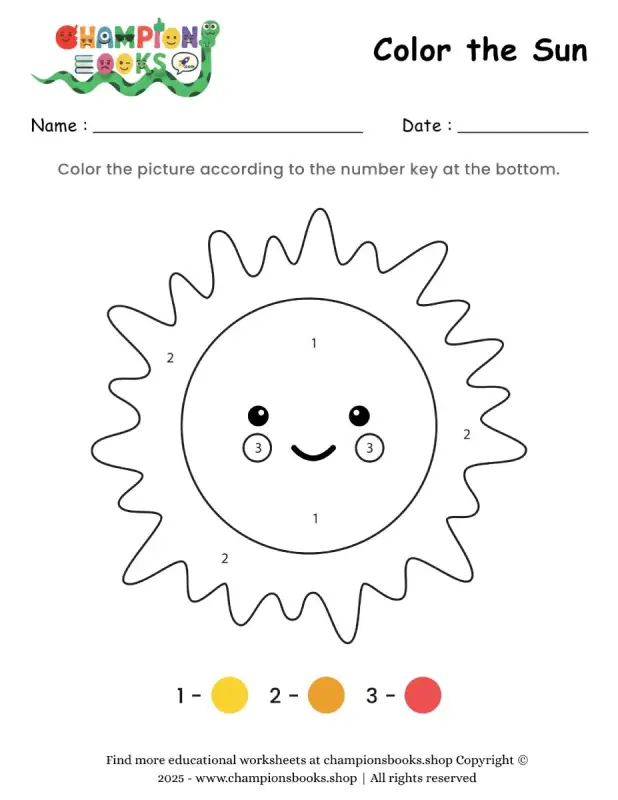 Color the Sun Worksheet