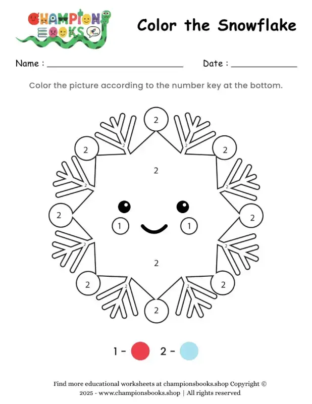 Color the Snowflake Worksheet