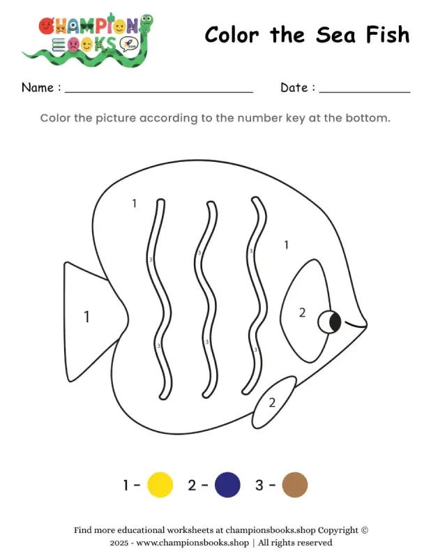 Color the Sea Fish Worksheet