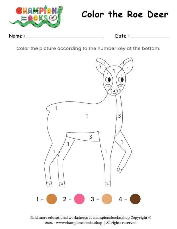 Color the Roe Deer Worksheet