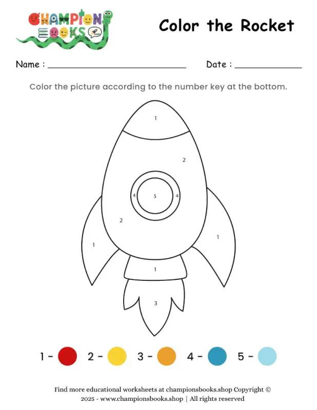 Color the Rocket Worksheet