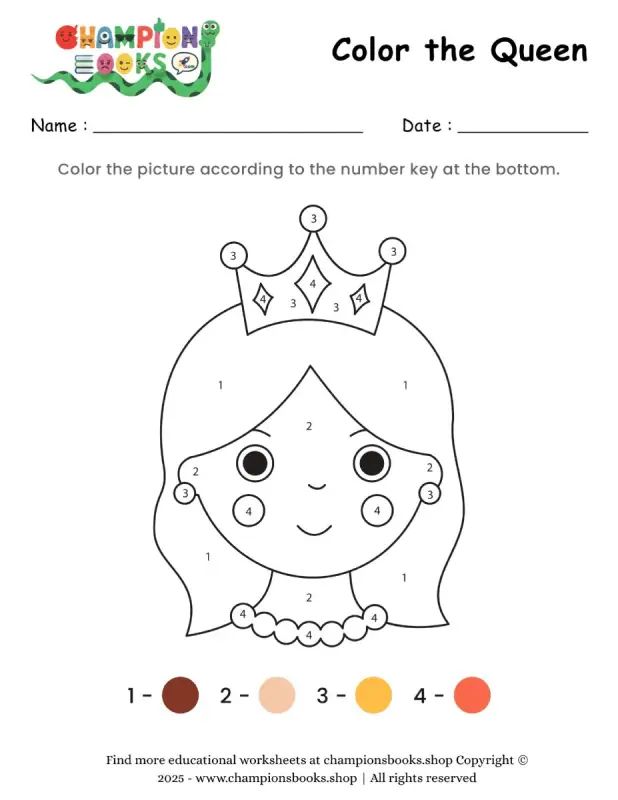 Color the Queen Worksheet