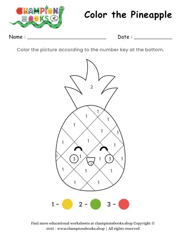 Color the Pineapple Worksheet