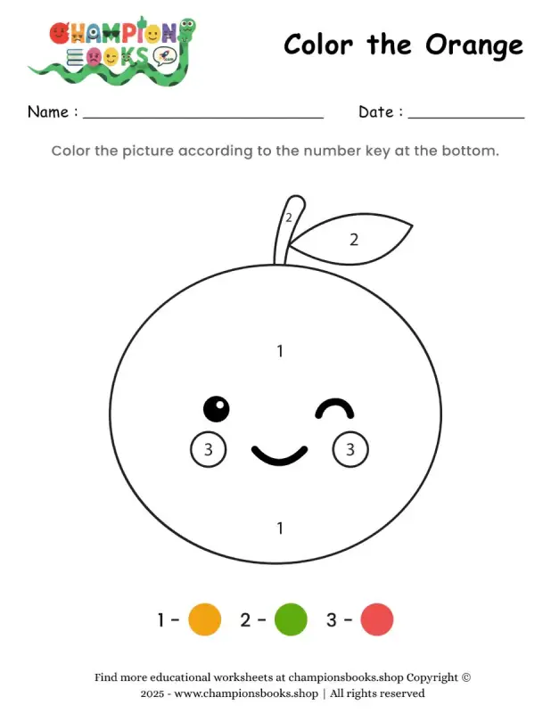 Color the Orange Worksheet
