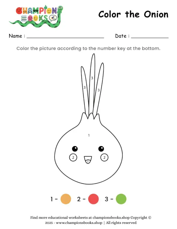 Color the Onion Worksheet