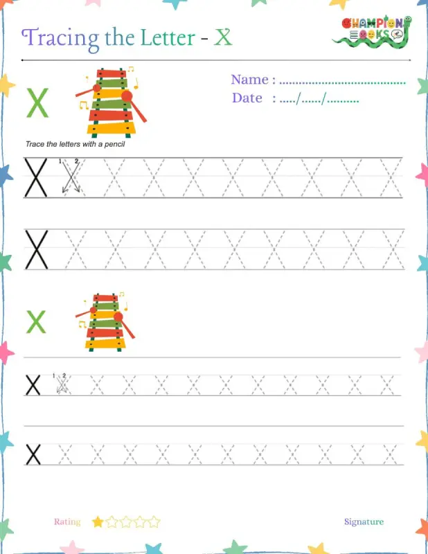 Tracing the Letter Xx