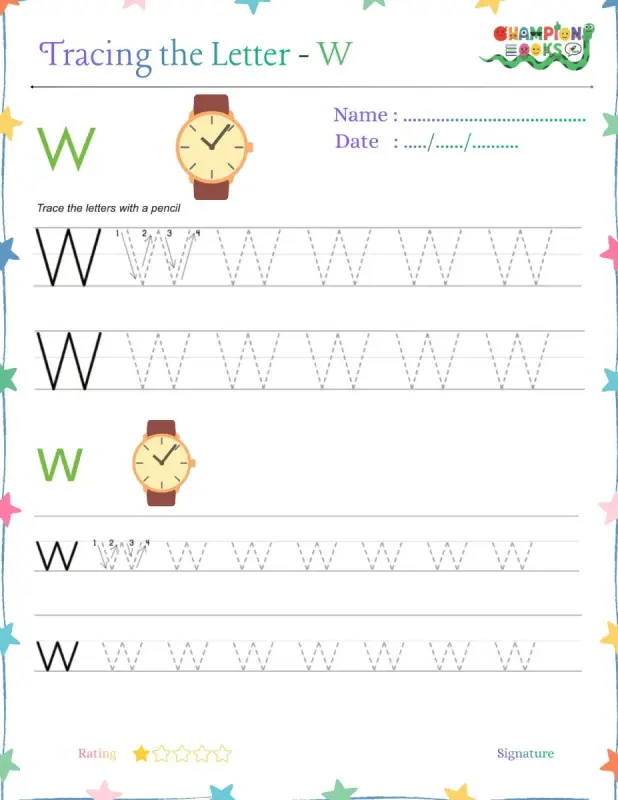 Tracing the Letter Ww