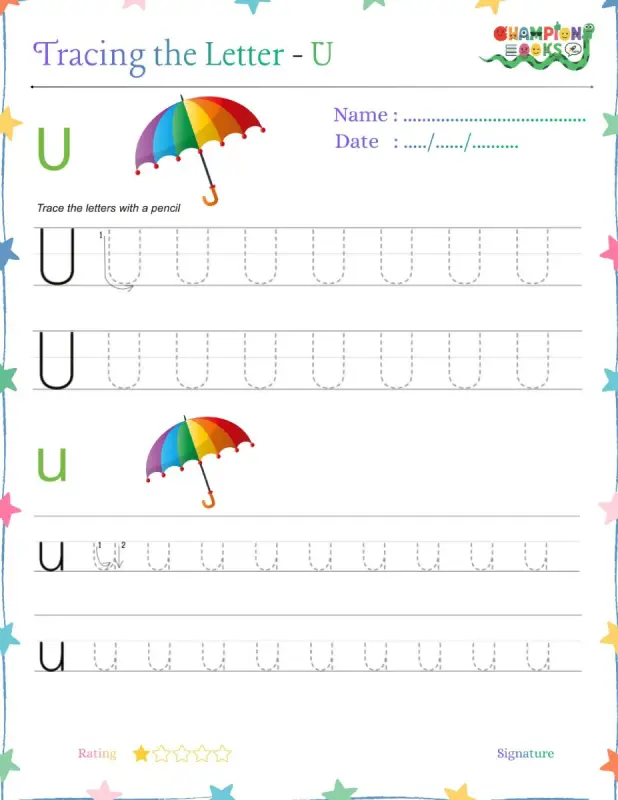 Tracing the Letter Uu