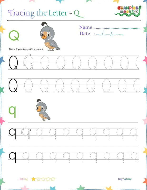 Tracing the Letter Qq