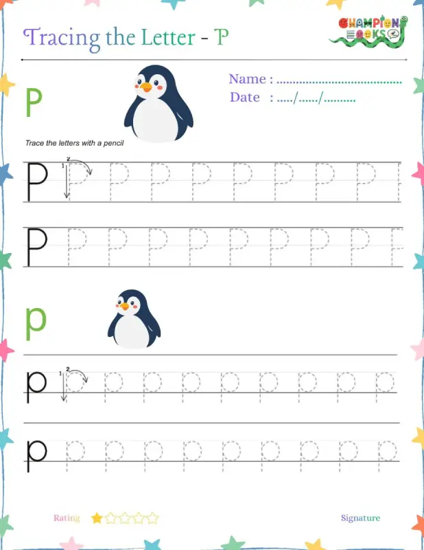 Tracing the Letter Pp