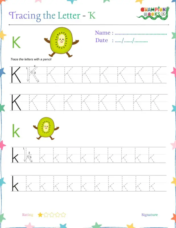 Tracing the Letter Kk