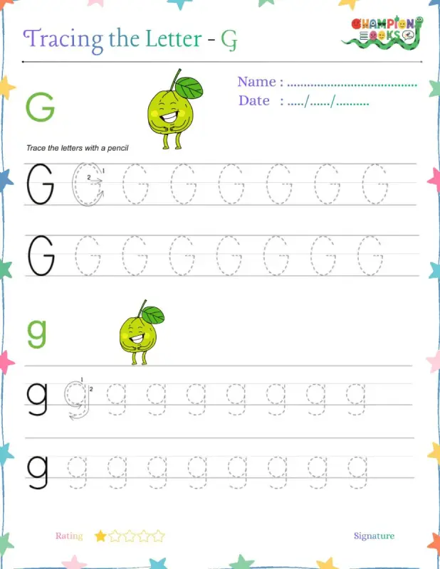 Tracing the Letter Gg