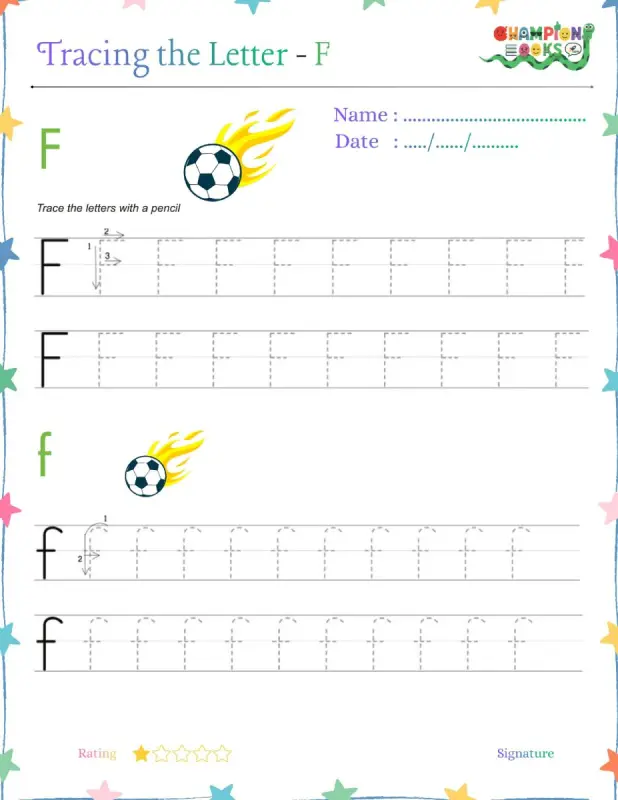 Tracing the Letter Ff