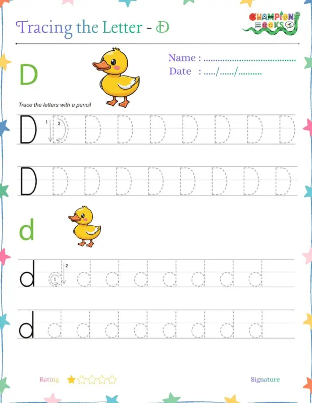 Tracing the Letter Dd