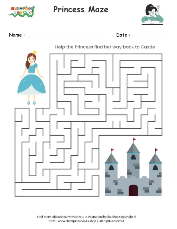 Princess Maze worksheet